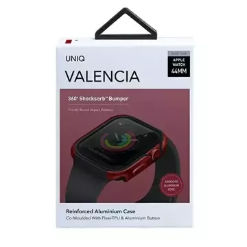 Ochranné pouzdro UNIQ Valencia Apple Watch Series 4/5/6/SE 44mm červená/karmínově červená
