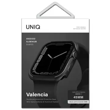 Ochranné pouzdro UNIQ Valencia pro Apple Watch Series 4/5/6/7/8/SE 45/44mm grafit/grafit