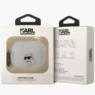 Ochranné pouzdro na sluchátka Karl Lagerfeld KLAP2HNCHTCT pro Apple AirPods Pro 2 kryt průhledný Ikonik Choupette