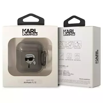 Ochranné pouzdro na sluchátka Karl Lagerfeld pro AirPods 1/2 kryt black/black Karl`s Head