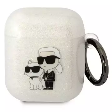 Ochranné pouzdro na sluchátka Karl Lagerfeld pro Airpods 1/2 kryt průhledný Gliter Karl