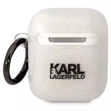 Ochranné pouzdro na sluchátka Karl Lagerfeld pro Airpods 1/2 kryt průhledný Gliter Karl