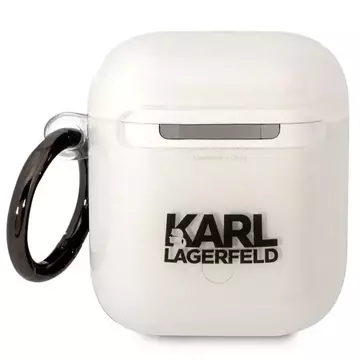 Ochranné pouzdro na sluchátka Karl Lagerfeld pro Airpods 1/2 kryt průhledný Ikonik Choupette