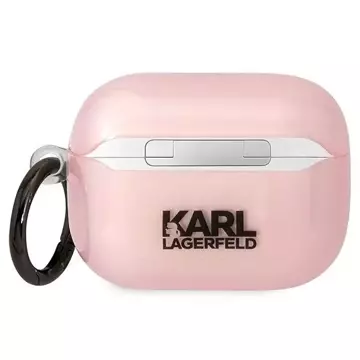 Ochranné pouzdro na sluchátka Karl Lagerfeld pro kryt Airpods Pro růžový/růžový Ikonik Choupette