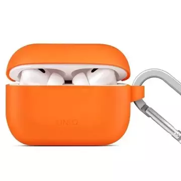 Ochranné pouzdro na sluchátka UNIQ Vencer pro AirPods Pro 2. gen.. Silikonová oranžová/pálená oranžová