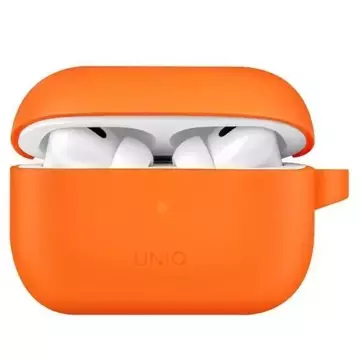 Ochranné pouzdro na sluchátka UNIQ Vencer pro AirPods Pro 2. gen.. Silikonová oranžová/pálená oranžová