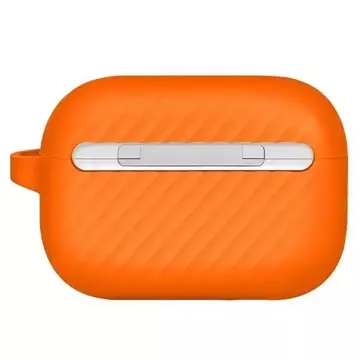 Ochranné pouzdro na sluchátka UNIQ Vencer pro AirPods Pro 2. gen.. Silikonová oranžová/pálená oranžová