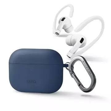 Ochranné pouzdro na sluchátka UNIQ pouzdro na sluchátka Nexo AirPods Pro 2 gen Ear Hooks Silikonová modrá/kaspická modrá