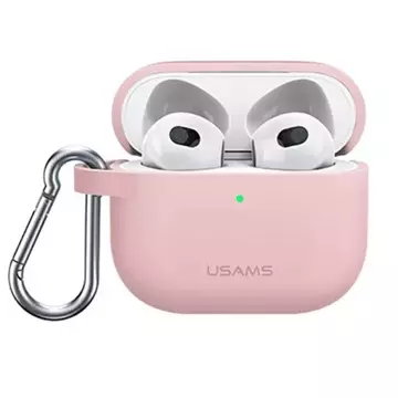 Ochranné pouzdro na sluchátka USAMS pro Apple AirPods 3 silikonové růžové/růžové BH741AP03 (US-BH741)