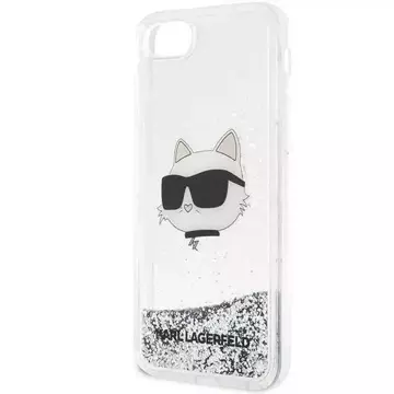 Ochranné pouzdro na telefon Karl Lagerfeld KLHCI8LNCHCS pro Apple iPhone 7/8/ SE 2020/2022 stříbrné/stříbrné pevné pouzdro Glitter Choupette Head