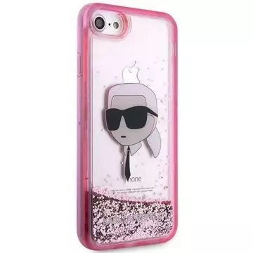 Ochranné pouzdro na telefon Karl Lagerfeld KLHCI8LNKHCP pro Apple iPhone 7/8/ SE 2020/2022 růžové/růžové pevné pouzdro Glitter Karl Head