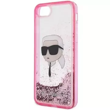 Ochranné pouzdro na telefon Karl Lagerfeld KLHCI8LNKHCP pro Apple iPhone 7/8/ SE 2020/2022 růžové/růžové pevné pouzdro Glitter Karl Head