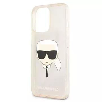 Ochranné pouzdro na telefon Karl Lagerfeld KLHCP13LKHTUGLGO pro Apple iPhone 13 Pro / 13 6,1" zlato/zlaté pevné pouzdro Glitter Karl`s Head