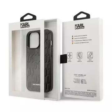 Ochranné pouzdro na telefon Karl Lagerfeld KLHCP13LMNMP1K pro Apple iPhone 13 Pro / 13 6,1" hardcase černá/černá Monogram Plaque