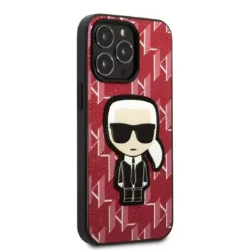 Ochranné pouzdro na telefon Karl Lagerfeld KLHCP13LPMNIKPI pro Apple iPhone 13 Pro / 13 6,1" pevný obal červený/červený Monogram Ikonik Patch