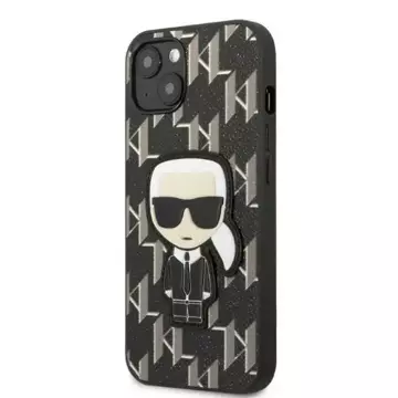 Ochranné pouzdro na telefon Karl Lagerfeld KLHCP13MPMNIKBK pro Apple iPhone 13 6,1" hardcase černá/černá Monogram Ikonik Patch