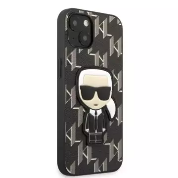 Ochranné pouzdro na telefon Karl Lagerfeld KLHCP13MPMNIKBK pro Apple iPhone 13 6,1" hardcase černá/černá Monogram Ikonik Patch