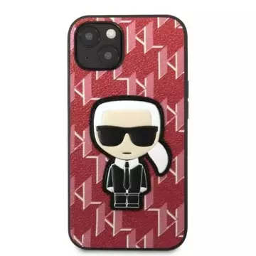 Ochranné pouzdro na telefon Karl Lagerfeld KLHCP13MPMNIKPI pro Apple iPhone 13 6,1" pevný obal červený/červený Monogram Ikonik Patch