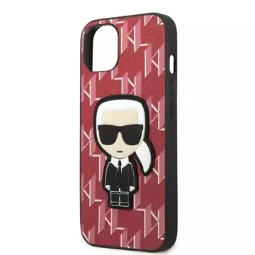 Ochranné pouzdro na telefon Karl Lagerfeld KLHCP13MPMNIKPI pro Apple iPhone 13 6,1" pevný obal červený/červený Monogram Ikonik Patch