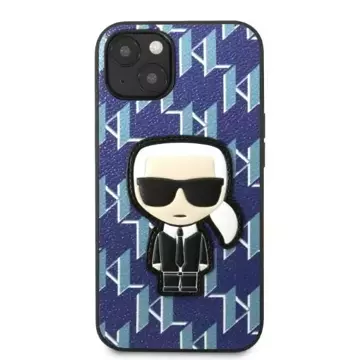 Ochranné pouzdro na telefon Karl Lagerfeld KLHCP13SPMNIKBL pro Apple iPhone 13 Mini 5,4" pevný obal modrý/modrý Monogram Ikonik Patch