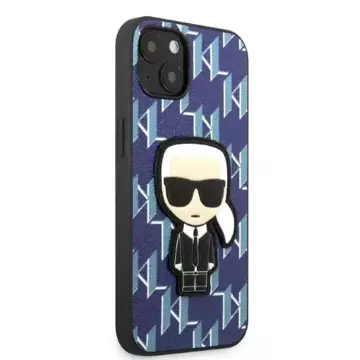 Ochranné pouzdro na telefon Karl Lagerfeld KLHCP13SPMNIKBL pro Apple iPhone 13 Mini 5,4" pevný obal modrý/modrý Monogram Ikonik Patch