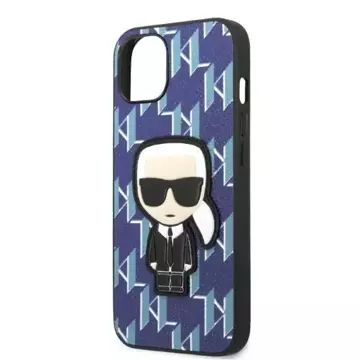 Ochranné pouzdro na telefon Karl Lagerfeld KLHCP13SPMNIKBL pro Apple iPhone 13 Mini 5,4" pevný obal modrý/modrý Monogram Ikonik Patch