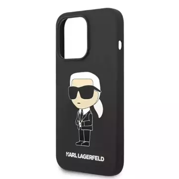 Ochranné pouzdro na telefon Karl Lagerfeld KLHCP14LSNIKBCK pro Apple iPhone 14 Pro 6.1" hardcase černo/černý silikonový Ikonik