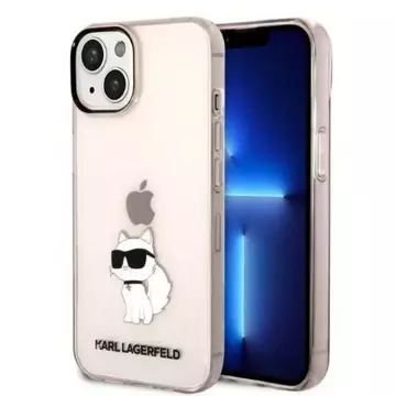 Ochranné pouzdro na telefon Karl Lagerfeld KLHCP14MHNCHTCP pro Apple iPhone 14 Plus 6,7" růžové/růžové pevné pouzdro Ikonik Choupette