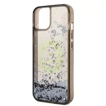 Ochranné pouzdro na telefon Karl Lagerfeld KLHCP14SLCRSGRK pro Apple iPhone 14 6.1" černo/černé pevné pouzdro Liquid Glitter RSG