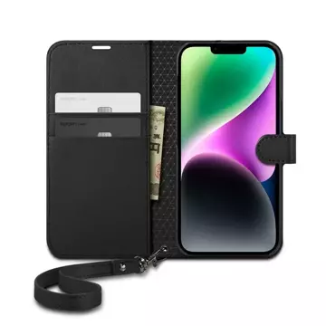 Ochranné pouzdro na telefon Spigen Wallet S pro Apple iPhone 14 Black