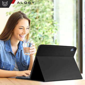 Ochranné pouzdro s bezdrátovou klávesnicí Alogy Keyboard Case s držákem stylusu pro Apple iPad 10.9 2022 Black Glass