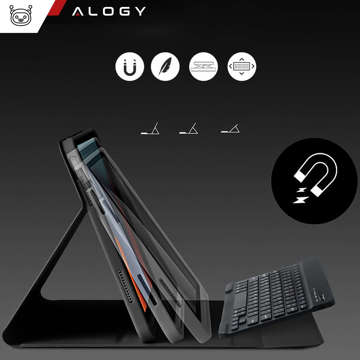 Ochranné pouzdro s bezdrátovou klávesnicí Alogy Keyboard Case s držákem stylusu pro Apple iPad 10.9 2022 Black Glass