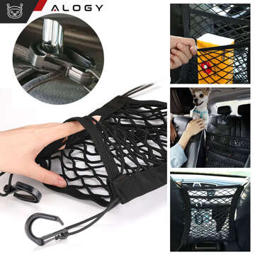 Organizér Car Organizer Mesh Cover Protector pro auta Auto Seat Protector Alogy Black 2x držák na opěrku hlavy