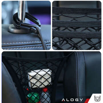 Organizér Car Organizer Mesh Cover Protector pro auta Auto Seat Protector Alogy Black 2x držák na opěrku hlavy