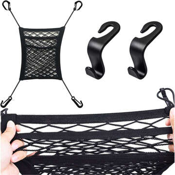 Organizér Car Organizer Mesh Cover Protector pro auta Auto Seat Protector Alogy Black 2x držák na opěrku hlavy