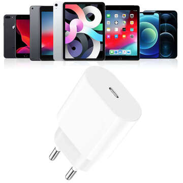 Originální Apple USB-C typ C 20W rychlonabíječka MHJE3ZM/A pro iPhone adaptér kostka Bílý 1m kabel