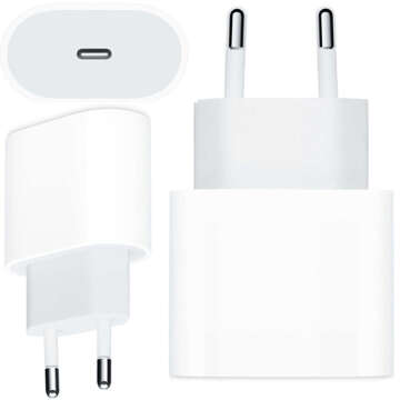 Originální Apple USB-C typ C 20W rychlonabíječka MHJE3ZM/A pro iPhone adaptér kostka Bílý 1m kabel