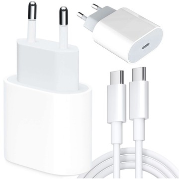 Originální Apple USB-C typ C 20W rychlonabíječka MHJE3ZM/A pro iPhone adaptér kostka Bílý 1m kabel