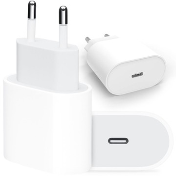 Originální Apple USB-C typ C 20W rychlonabíječka MHJE3ZM/A pro iPhone adaptér kostka Bílý 1m kabel