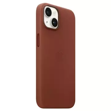 Originální ochranné pouzdro Apple Phone Case MPP73ZM/A pro Apple iPhone 14 6,1" umbra/umber Leather Case MagSafe