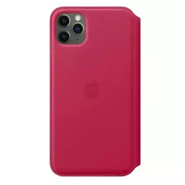 Originální ochranné pouzdro Apple Phone Case MY1N2ZM/A pro Apple iPhone 11 Pro Max malina/malina kožená kniha