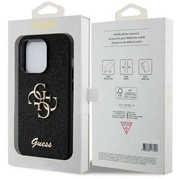 Originální pouzdro GUESS Hardcase GUHCP15LHG4SGK pro iPhone 15 PRO (Fixed Glitter Big 4G / černá)