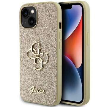 Originální pouzdro GUESS Hardcase GUHCP15MHG4SGD pro iPhone 15 PLUS (Fixed Glitter Big 4G / zlaté)