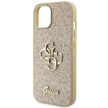 Originální pouzdro GUESS Hardcase GUHCP15MHG4SGD pro iPhone 15 PLUS (Fixed Glitter Big 4G / zlaté)