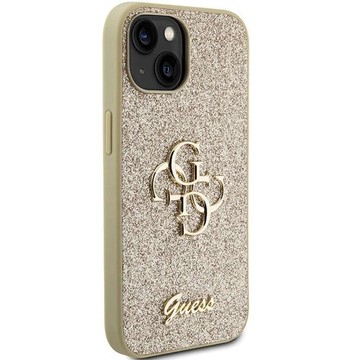 Originální pouzdro GUESS Hardcase GUHCP15MHG4SGD pro iPhone 15 PLUS (Fixed Glitter Big 4G / zlaté)