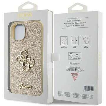 Originální pouzdro GUESS Hardcase GUHCP15MHG4SGD pro iPhone 15 PLUS (Fixed Glitter Big 4G / zlaté)