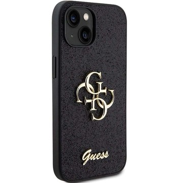 Originální pouzdro GUESS Hardcase GUHCP15SHG4SGK pro iPhone 15 (Fixed Glitter Big 4G / černá)