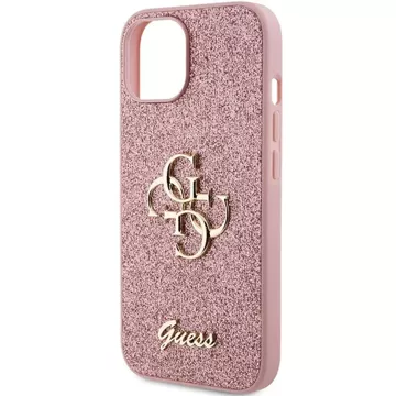 Originální pouzdro GUESS Hardcase GUHCP15SHG4SGP pro iPhone 15 (Fixed Glitter Big 4G / růžové)