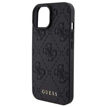 Originální pouzdro GUESS Hardcase GUHCP15SP4EPMK pro iPhone 15 (prošívané 4G klasické / černé)