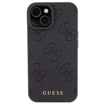 Originální pouzdro GUESS Hardcase GUHCP15SP4EPMK pro iPhone 15 (prošívané 4G klasické / černé)